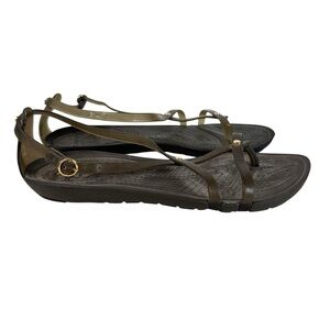 Crocs Really Sexy Smoke Black Jelly Sandals Slip On Beach Pool Womens 7